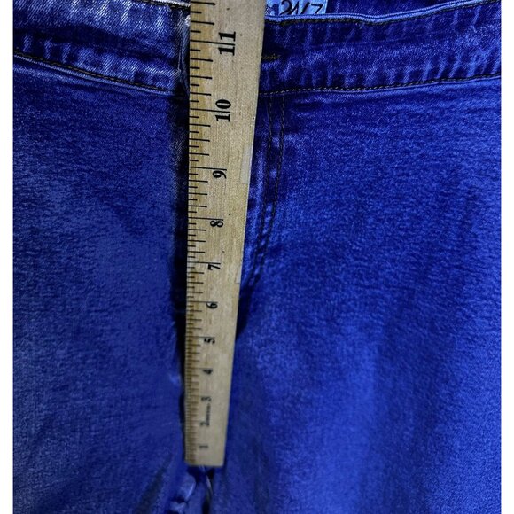 Denim 24/7 Cropped Flower Cutout Stretch Jeans Size 22W Faded Blue Casual Summer - Picture 11 of 11